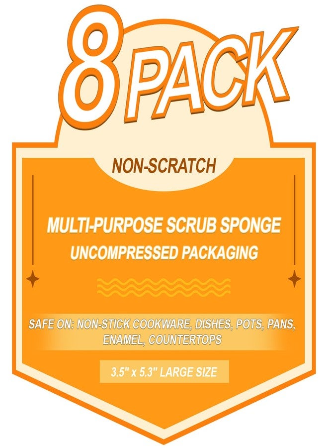 Cooptop 8 Pack Large Multi-Purpose Dish Sponges, Reusable Non-Scratch Dish Sponge for Washing Dishes Cleaning Kitchen, Ideal Scrub and Scrubbers for Kitchen, Bathroom & More - Image 2